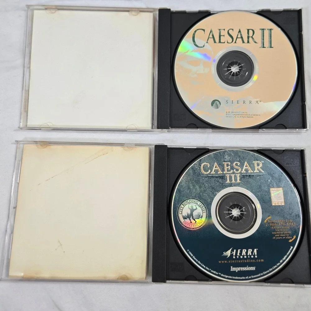 Caesar II III PC Game Lot Sierra Vintage 1995 1998 Windows 95 Retro Strategy